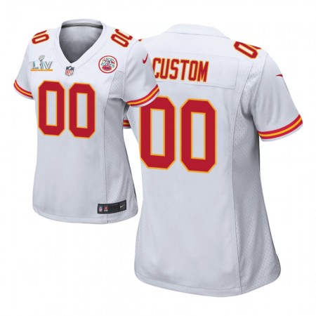 Nainen Kansas City Chiefs NFL Pelipaita Custom Nike Valkoinen 2021 Super Bowl LV